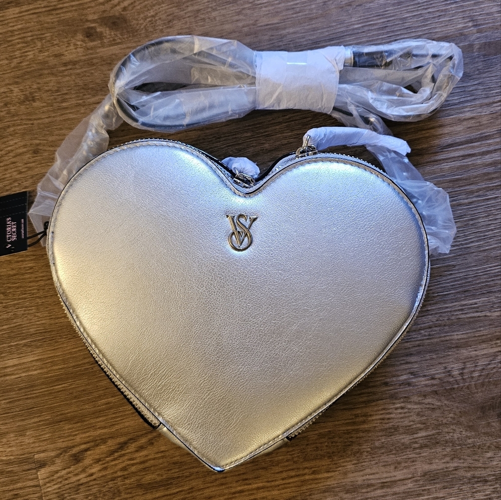 Victoria's Secret Silver Heart Crossbody Bag